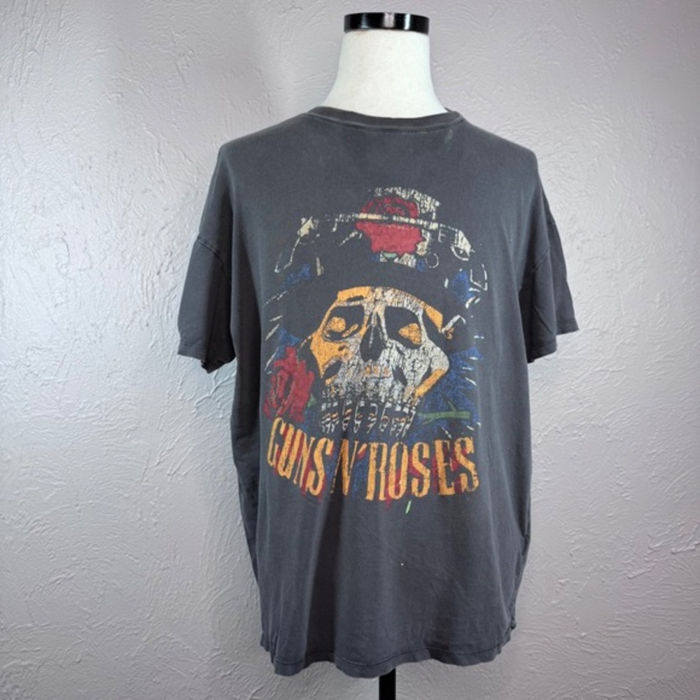 Cotton-On Women's‎ Large Distressed Guns N Roses Boyfriend Fit Tee Slouchy Boho